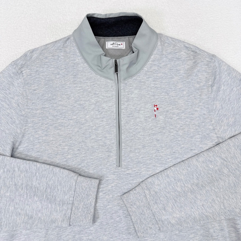 Friars Head Golf Club Pullover Mens Size XL Gray Adidas Adi Pure 1/4 Zip